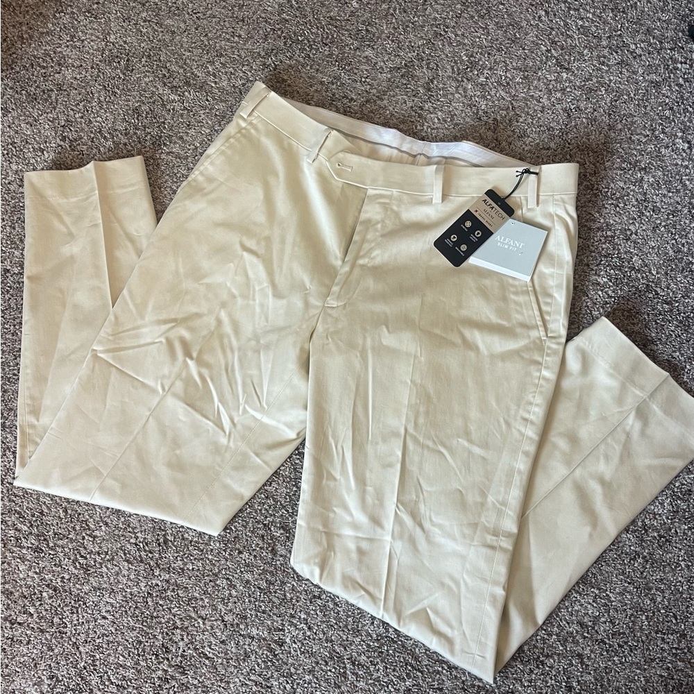 NWT Alfani Slim Fit Cream Dress Pants